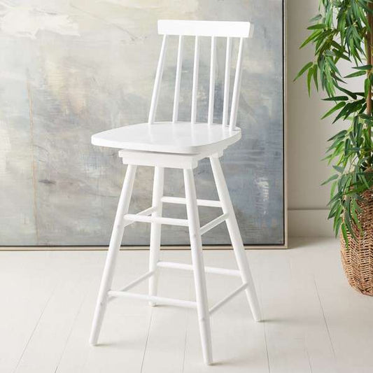 Safavieh Quai Swivel Counter Stool - White | Counter Stools | Modishstore