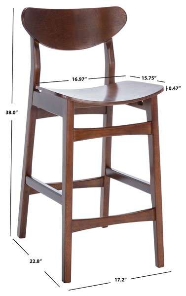 Safavieh Thaxton Counter Stool - Walnut | Counter Stools | Modishstore - 4