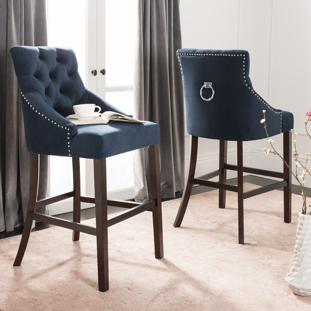 Safavieh Eleni Tufted Wing Back Bar Stool | Bar Stools | Modishstore - 1