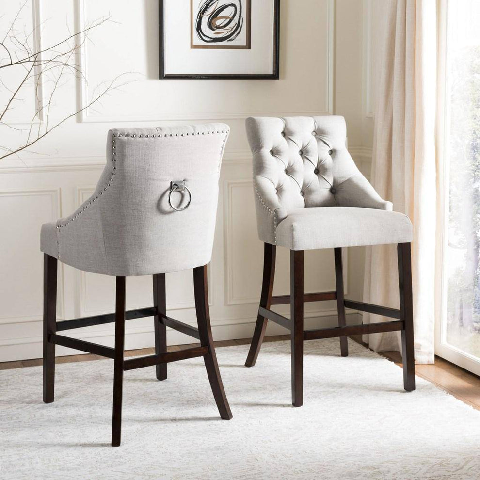 Safavieh Eleni Tufted Wing Back Bar Stool | Bar Stools | Modishstore - 8