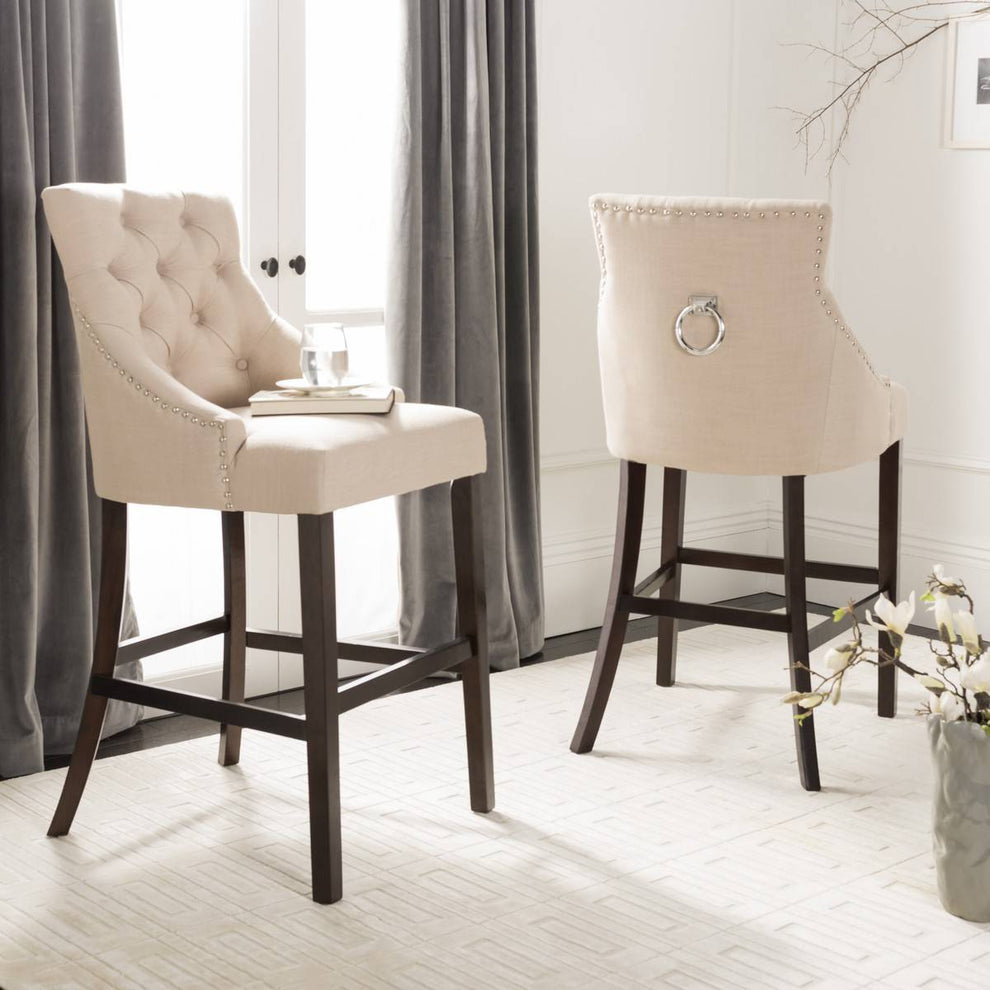 Safavieh Eleni Tufted Wing Back Bar Stool | Bar Stools | Modishstore - 33