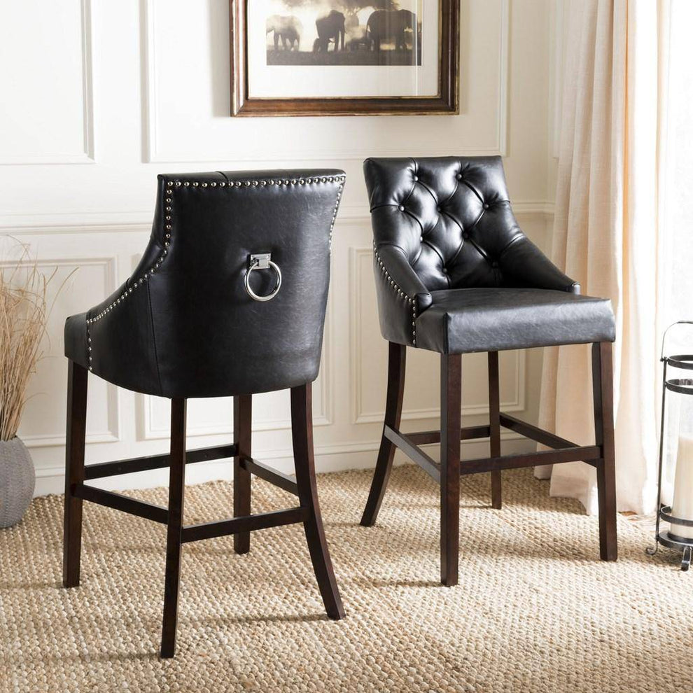 Safavieh Eleni Tufted Wing Back Bar Stool | Bar Stools | Modishstore - 11