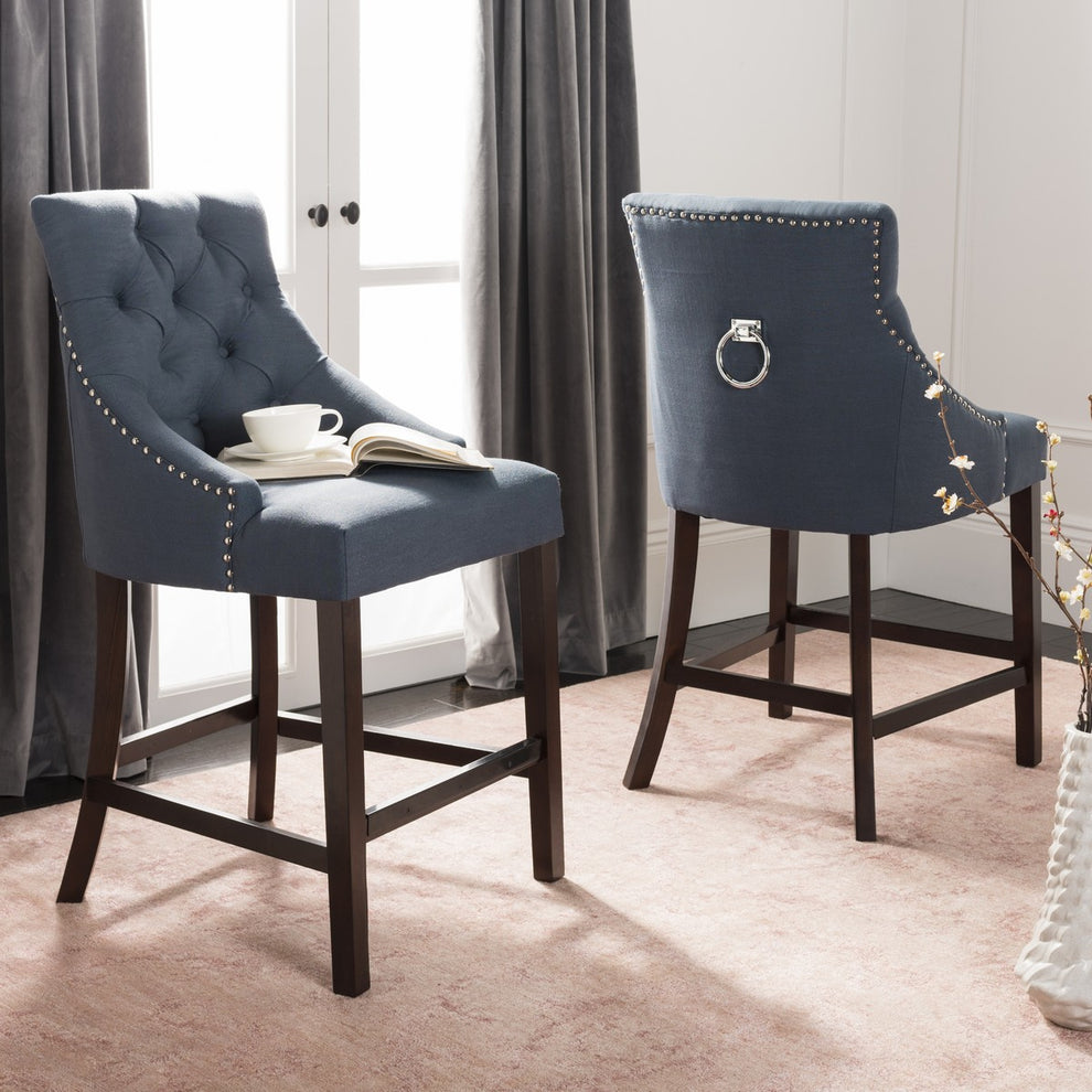 Safavieh Eleni Tufted Wing Back Counter Stool | Counter Stools | Modishstore - 2