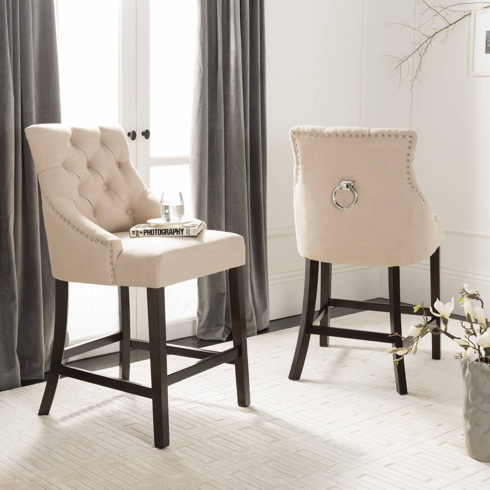 Safavieh Eleni Tufted Wing Back Counter Stool | Counter Stools | Modishstore - 27