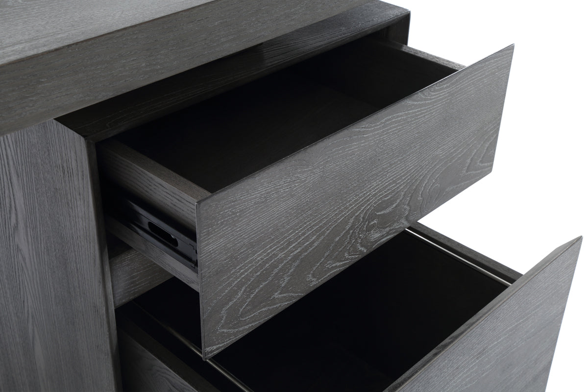 Modrest Carson Modern Grey Elm & Stainless Steel Desk-4