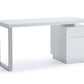 Modrest Carson Modern White & Stainless Steel Desk | Desks | Modishstore
