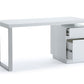 Modrest Carson Modern White & Stainless Steel Desk | Desks | Modishstore - 3