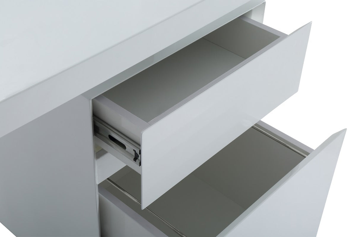 Modrest Carson Modern White & Stainless Steel Desk | Desks | Modishstore - 4
