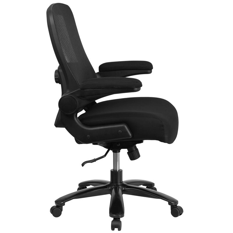 Big & Tall Office Chair | Black Mesh Executive Swivel Office Chair With Lumbar And Back Support And Wheels By Flash Furniture | Office Chairs | Modishstore - 2