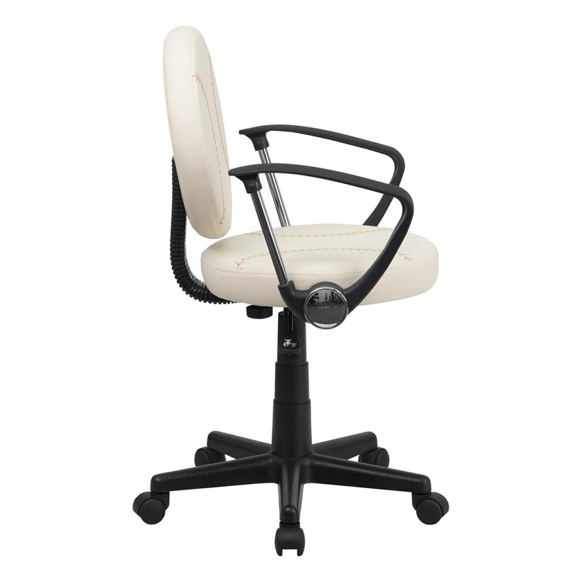 Baseball Swivel Task Office Chair With Arms By Flash Furniture | Office Chairs | Modishstore - 2