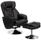 Transitional Multi-Position Recliner And Ottoman With Chrome Base In Black Leathersoft By Flash Furniture | Recliners | Modishstore - 1