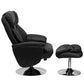 Transitional Multi-Position Recliner And Ottoman With Chrome Base In Black Leathersoft By Flash Furniture | Recliners | Modishstore - 3