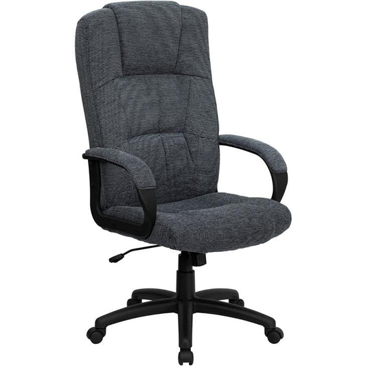 High Back Gray Fabric Executive Swivel Office Chair With Arms By Flash Furniture | Office Chairs | Modishstore