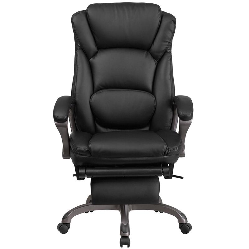 High Back Black Leathersoft Executive Reclining Ergonomic Swivel Office Chair With Outer Lumbar Cushion And Arms By Flash Furniture | Office Chairs | Modishstore - 4