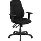 Mid-Back Black Fabric Multifunction Swivel Ergonomic Task Office Chair With Adjustable Arms By Flash Furniture | Office Chairs | Modishstore - 1