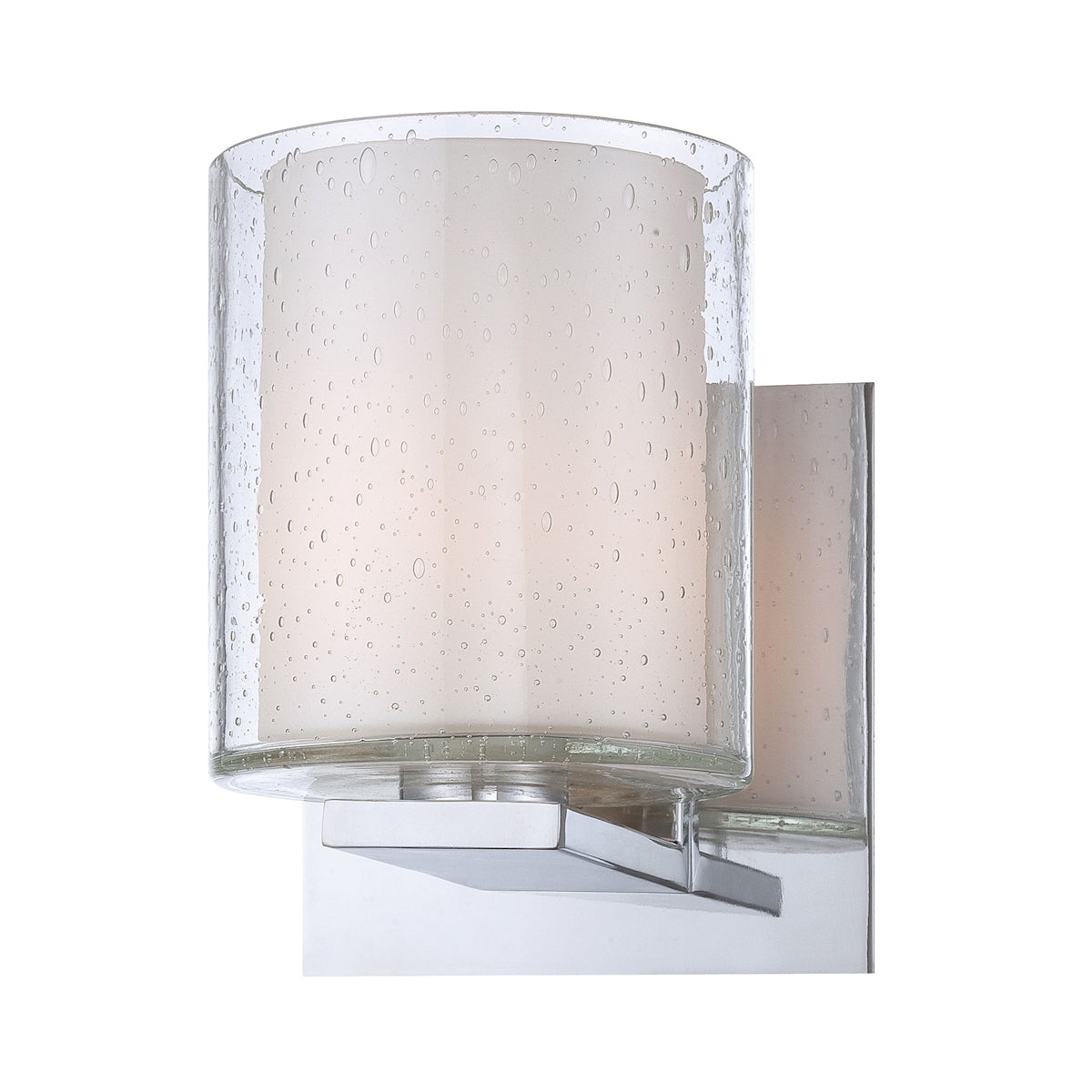 Combo 1-Light Vanity Lamp in Chrome with Clear Stromboli and White Opal Glass ELK Lighting | Vanity Light | Modishstore