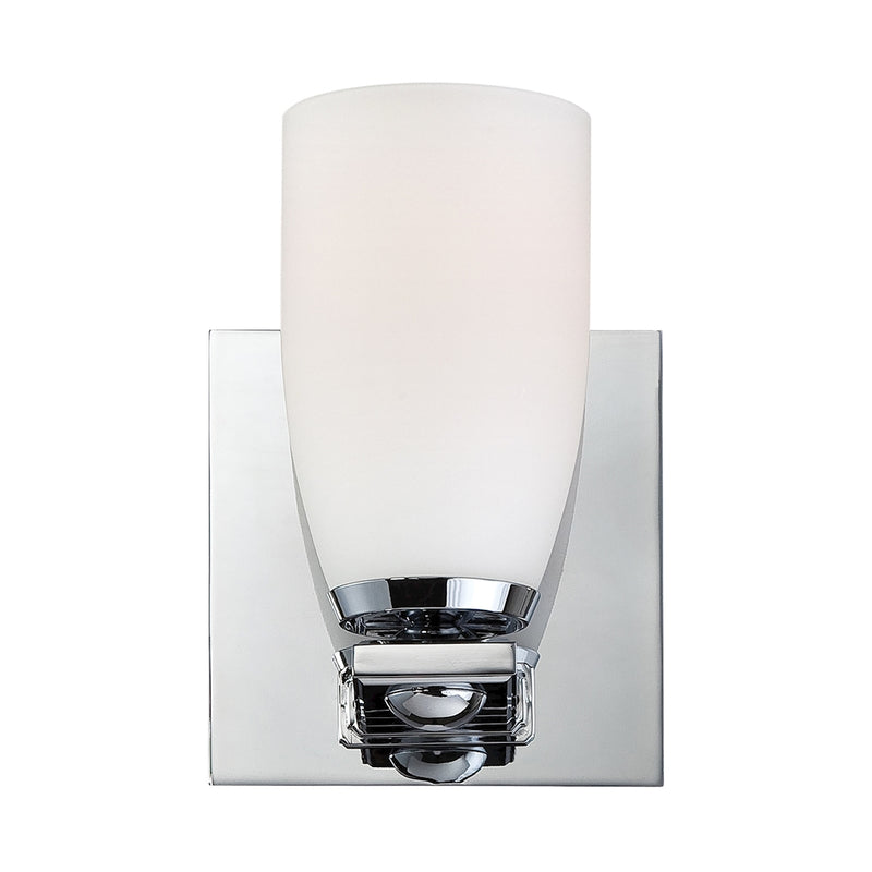 Sphere 1-Light Vanity Sconce in Chrome with White Opal Glass ELK Lighting | Sconces | Modishstore