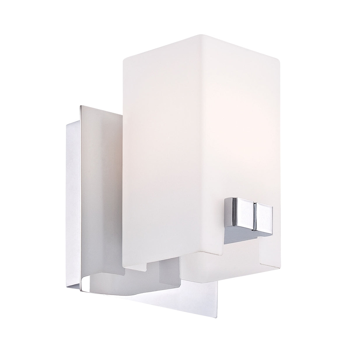 Gemelo 1-Light Vanity Lamp in Chrome with White Opal Glass ELK Lighting | Vanity Light | Modishstore