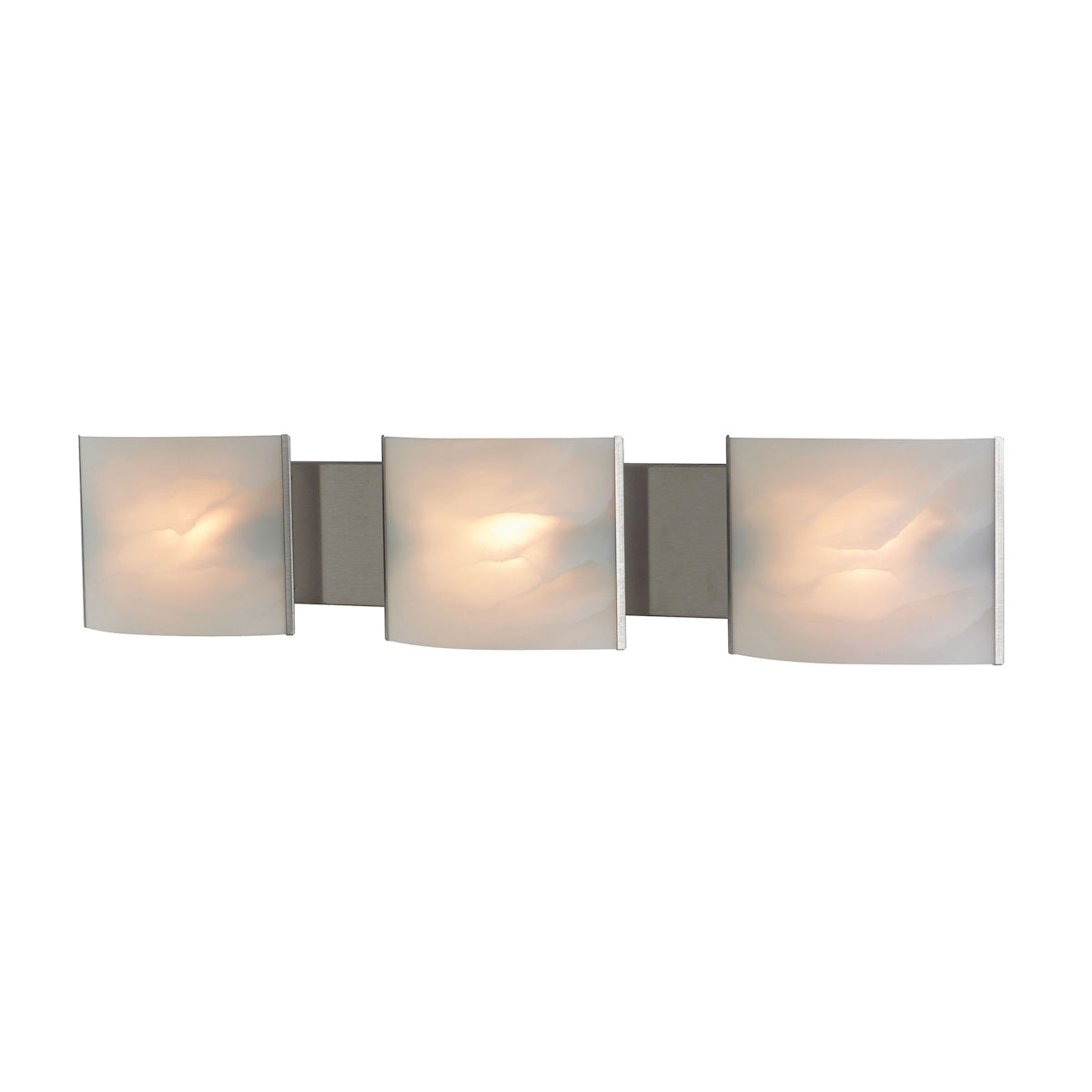 Pannelli 3-Light Vanity Sconce in Stainless Steel with Hand-formed White Alabaster Glass ELK Lighting | Sconces | Modishstore