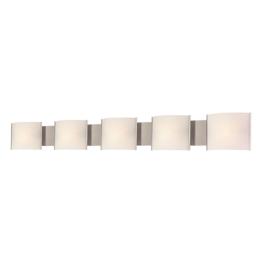 Pannelli 5-Light Vanity Sconce in Stainless Steel with Hand-formed White Opal Glass ELK Lighting | Sconces | Modishstore