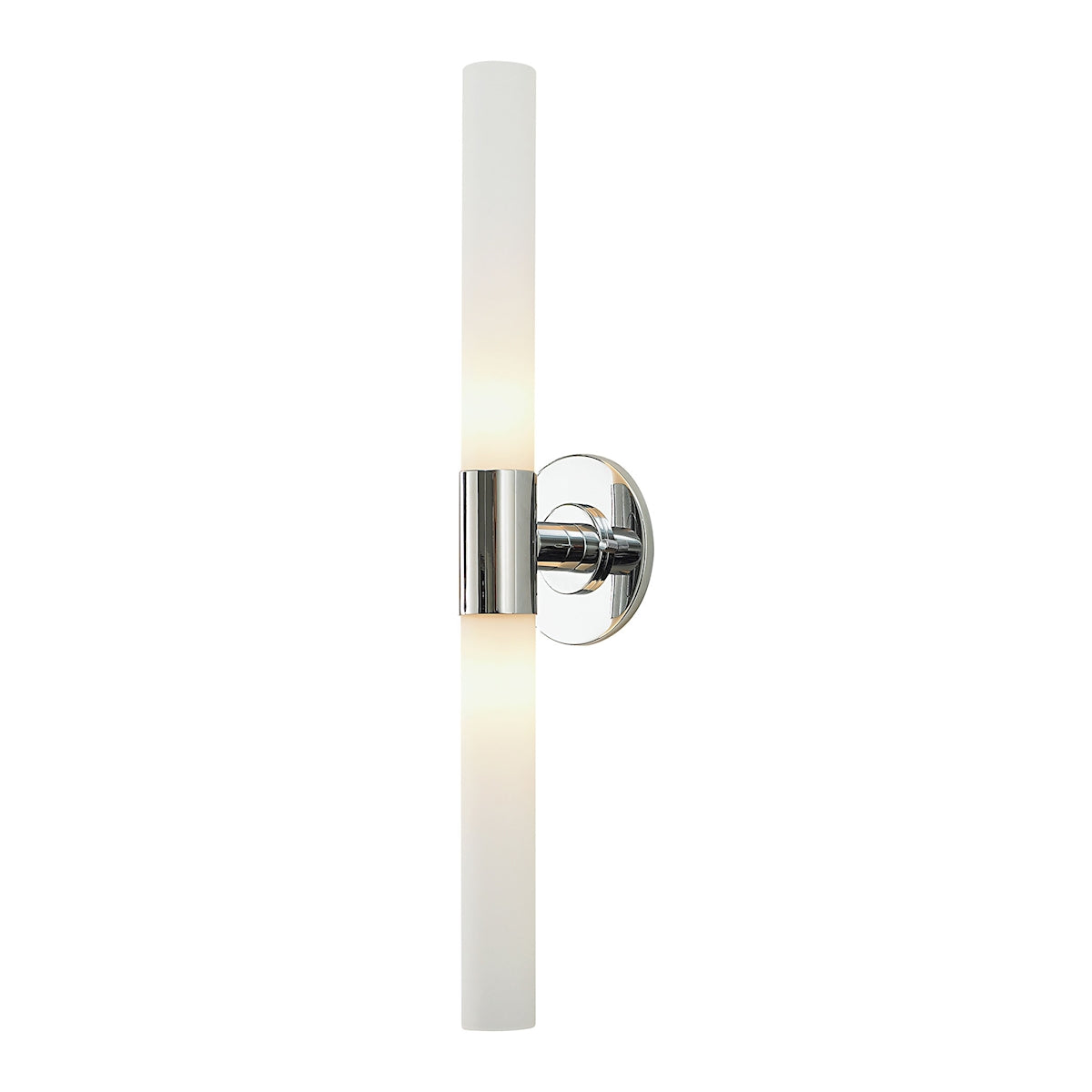 Long Cylinder 2-Light Vanity Lamp in Chrome with White Opal Glass ELK Lighting | Vanity Light | Modishstore