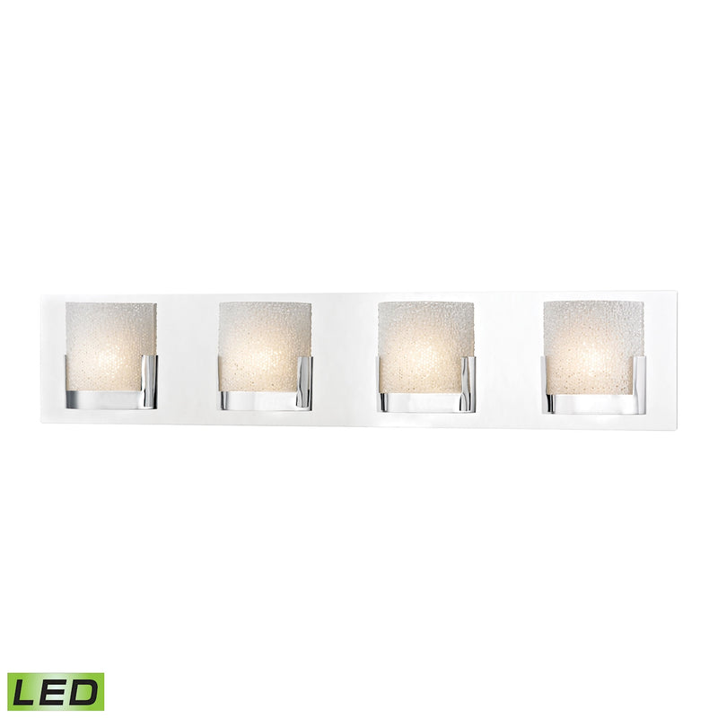 Ophelia 4-Light Vanity Sconce in Chrome with Perforated Clear Glass - Integrated LED ELK Lighting | Sconces | Modishstore