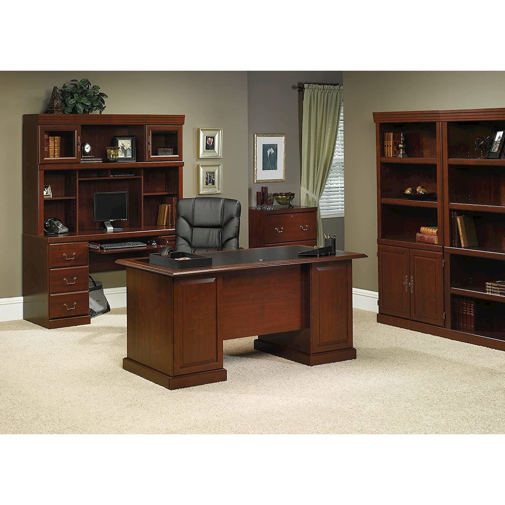 Heritage Hill Library With Doors Classic Cherry By Sauder | Bookcases | Modishstore - 4