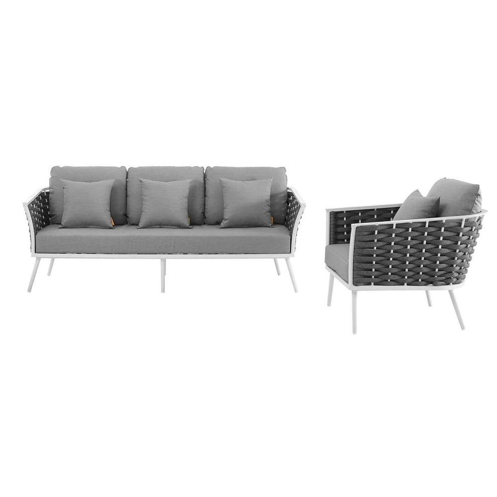 Modway Stance 2 Piece Outdoor Patio Aluminum Sectional Sofa Set-EEI-3164 - EEI-3164 | Outdoor Sofas, Loveseats & Sectionals | Modishstore - 3