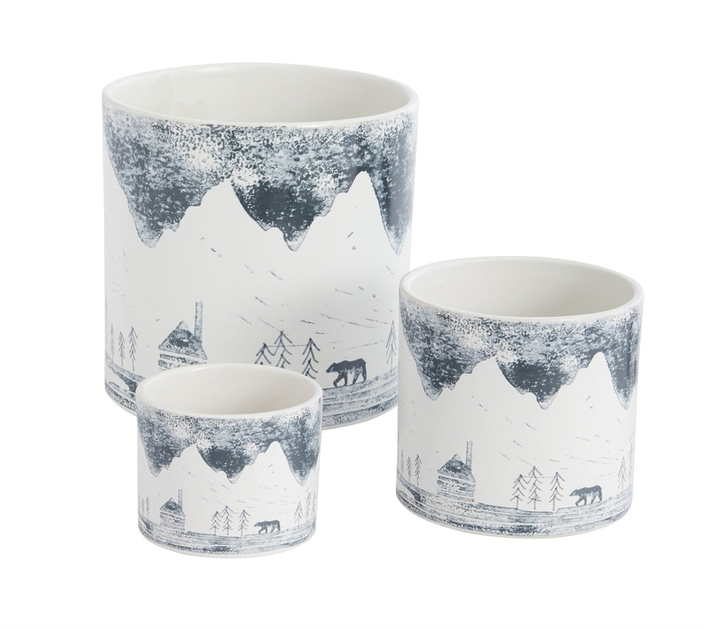 Cabin Bear Pot Set of 8 By Accent Decor | Planters, Troughs & Cachepots | Modishstore - 8