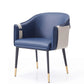 Modrest Calder - Blue & Beige Bonded Leather Dining Chair | Dining Chairs | Modishstore