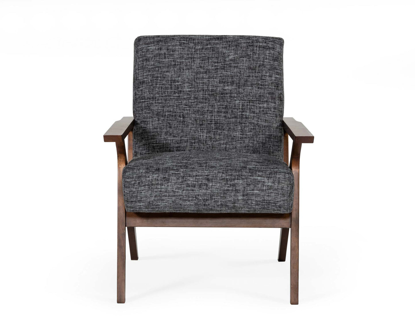 Modrest Candea - Mid-Century Walnut and Grey Accent Chair-2