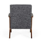 Modrest Candea - Mid-Century Walnut and Grey Accent Chair-4