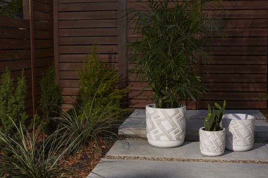 Candler White Ceramic Textured Planter By Accent Decor- 2 Sizes | Planters, Troughs & Cachepots | Modishstore - 2