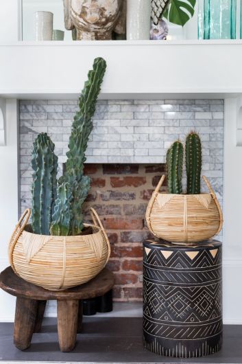 Cane Basket By Accent Decor | Planters, Troughs & Cachepots | Modishstore - 1