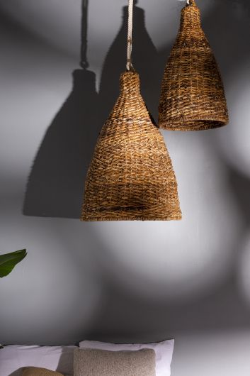 Canto Natural Grass Basket Light Shade By Accent Decor- 2 sizes | Pendant Lamps | Modishstore - 1