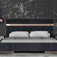 Nova Domus Cartier Modern Black Velvet & Rosegold Bed-2