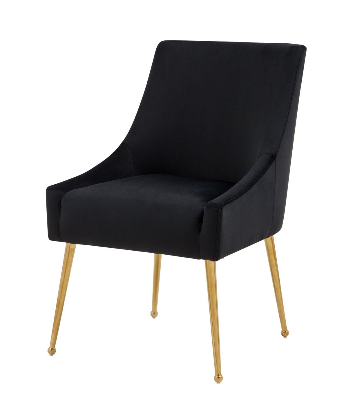 Modrest Castana - Modern Black Velvet & Gold Dining Chair (Set of 2) | Dining Chairs | Modishstore