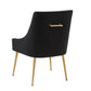 Modrest Castana - Modern Black Velvet & Gold Dining Chair (Set of 2)
