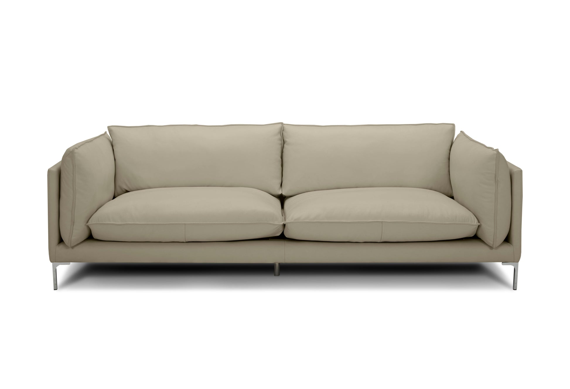 Divani Casa Harvest - Modern Taupe Full Leather Sofa | Modishstore | Sofas