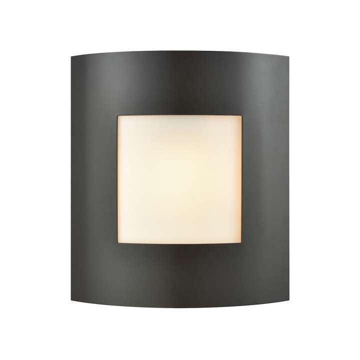 Bella 1-Light Outdoor Wall Sconce in Oil Rubbed Bronze with White Glass | Sconces | Modishstore