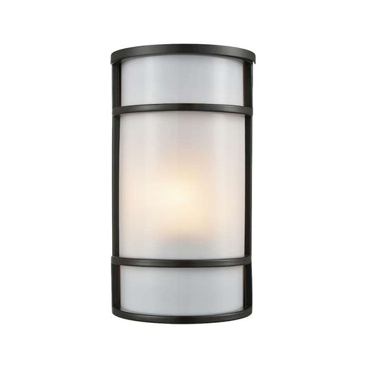 Bella 1-Light Outdoor Wall Sconce in Oil Rubbed Bronze with a White Acrylic Diffuser | Sconces | Modishstore