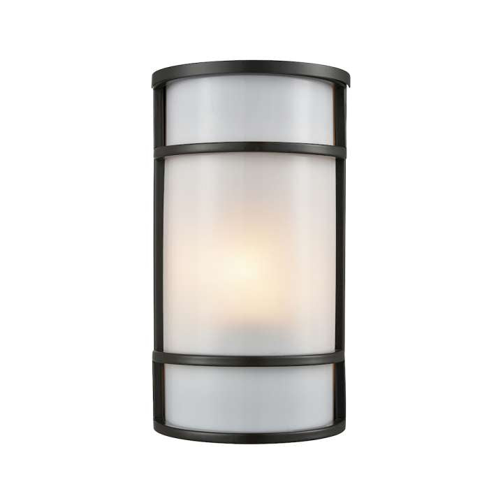 Bella 1-Light Outdoor Wall Sconce in Oil Rubbed Bronze with a White Acrylic Diffuser | Sconces | Modishstore