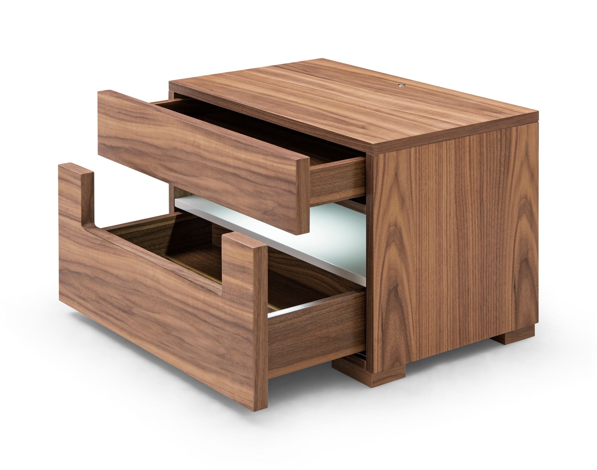 Modrest Ceres - Contemporary LED Walnut Nightstand-3