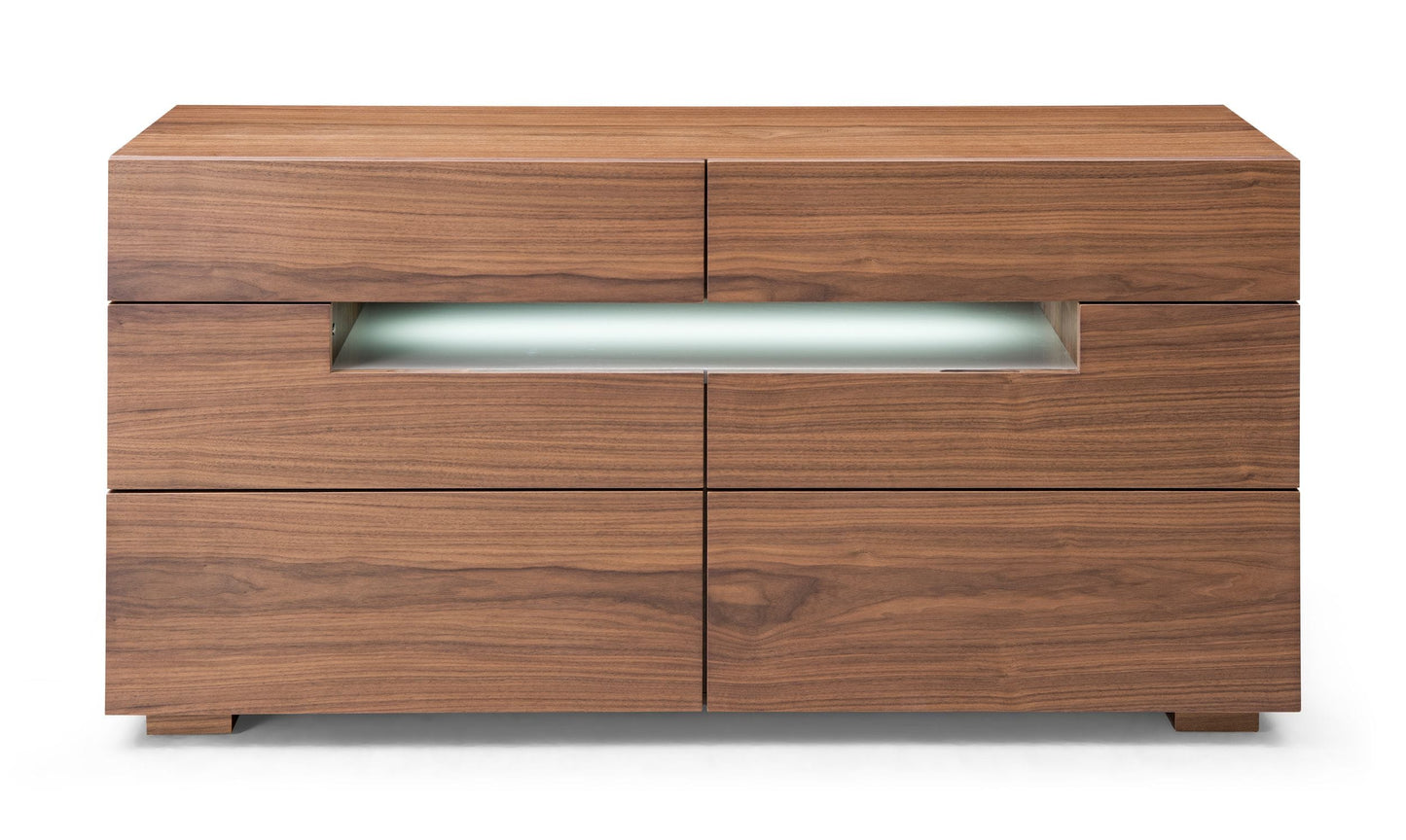 Modrest Ceres - Contemporary LED Walnut Dresser | Modishstore | Dressers