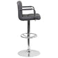 Contemporary Gray Quilted Vinyl Adjustable Height Barstool With Arms And Chrome Base By Flash Furniture | Bar Stools | Modishstore - 2