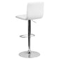 Contemporary Button Tufted White Vinyl Adjustable Height Barstool With Chrome Base By Flash Furniture | Bar Stools | Modishstore - 3
