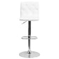 Contemporary Button Tufted White Vinyl Adjustable Height Barstool With Chrome Base By Flash Furniture | Bar Stools | Modishstore - 4