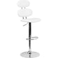 Contemporary White Vinyl Adjustable Height Barstool With Ellipse Back And Chrome Base By Flash Furniture | Bar Stools | Modishstore