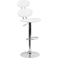 Contemporary White Vinyl Adjustable Height Barstool With Ellipse Back And Chrome Base By Flash Furniture | Bar Stools | Modishstore - 1