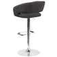 Contemporary Charcoal Fabric Adjustable Height Barstool With Rounded Mid-Back And Chrome Base By Flash Furniture | Bar Stools | Modishstore - 3